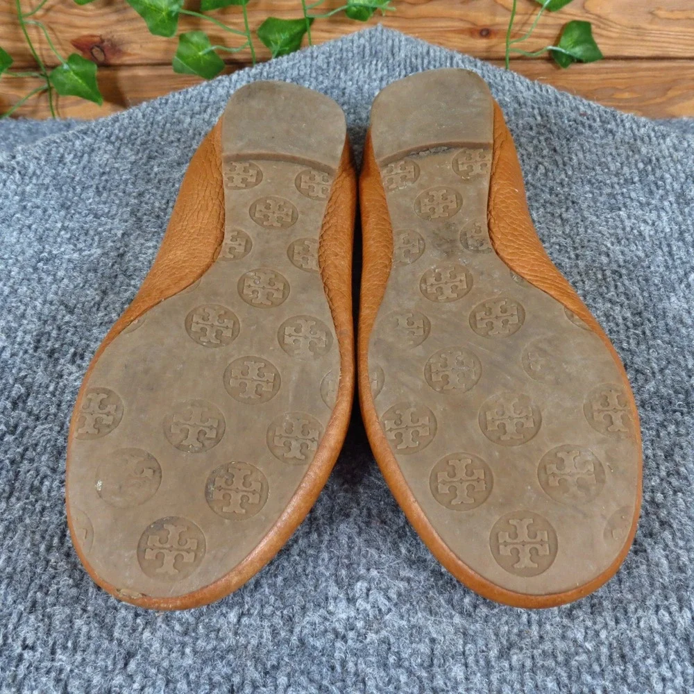 Tory Burch Reva Women Ballet Flat Size 6.5 Professional Work Tan Leather